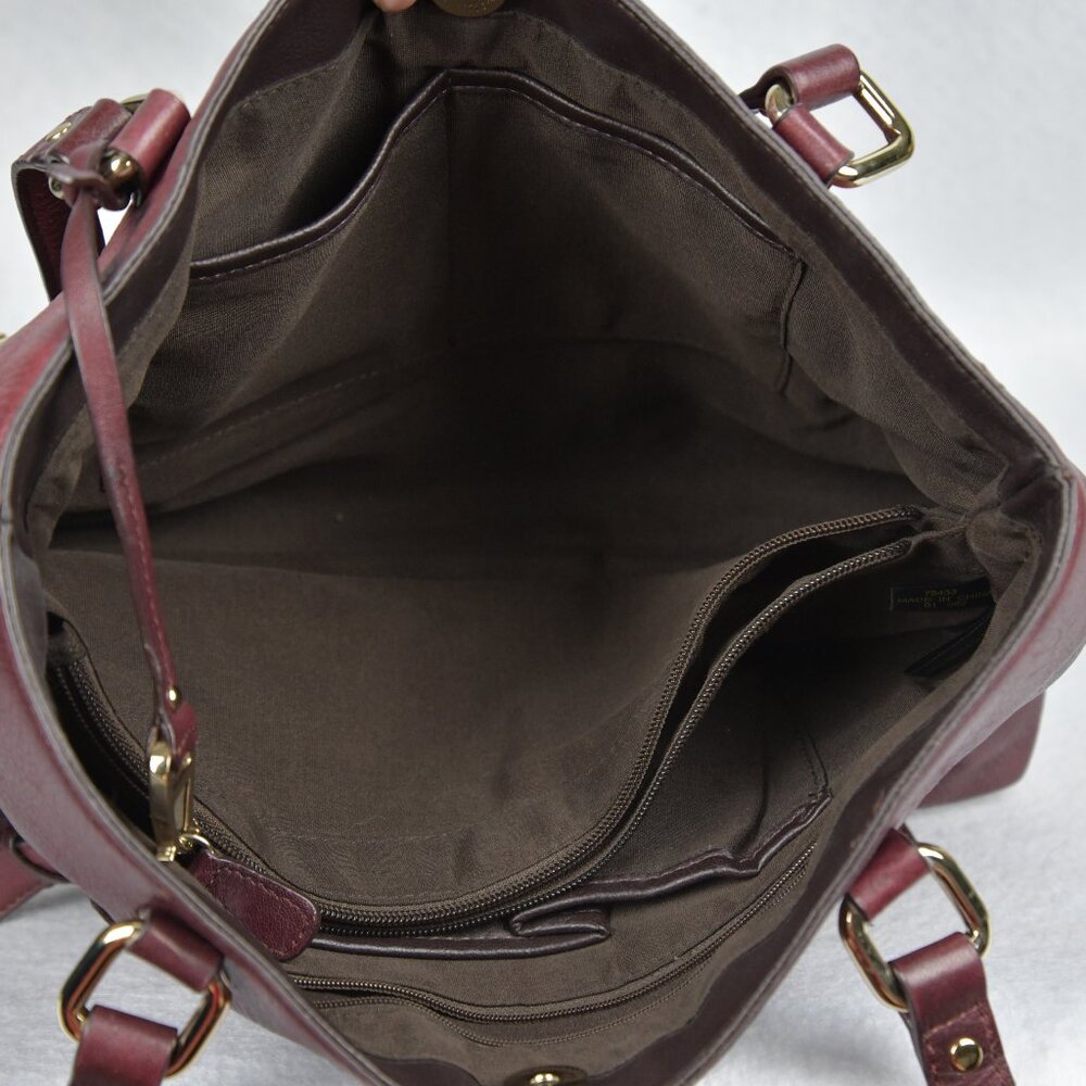 Etienne Aigner Burgundy Leather Shoulder Bag - Picture 6 of 9